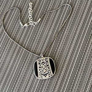 BRIGHTON double sided gold and black pendant necklace